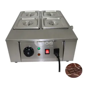 Mesin Penghangat Makanan Meja Elektrik Komersial Harga Terbaik 4 Pot Coklat Tempering Melter Coklat Panas Kering dengan CE