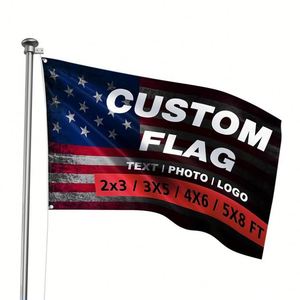 Drapeaux nationaux personnalisés en polyester 3x5 pieds avec logo pour tous les pays, bannières imprimées sur mesure pour entreprises, drapeaux d'équipe - Product Image 2