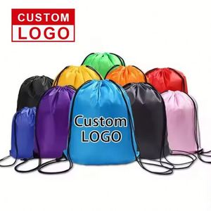 Sac à cordon en polyester personnalisé avec logo, sac de sport, sac de gym, sac de shopping avec logos - Product Image 1