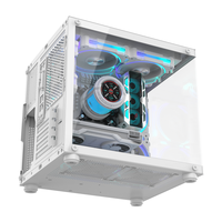 ALSEYE Square Shape Computer Case Cube Mini-W White Color PC Case With Glass Window