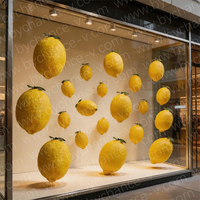 Décoration de galerie accessoires de passage de fête événement artificiel grand faux fruit surdimensionné faux citron pour l'art fournitures d'arrangement floral