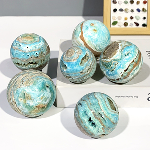 Wholesale Natural Healing <b>Crystal</b> Sphere Hand Polished Blue Hemimorphite Sphere <b>Ball</b> for Home Decor - Product Image 2