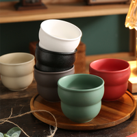 Tasse à main en céramique couleur unie mate, style nordique, empilable, 6 couleurs assorties, compatible micro-ondes et lave-vaisselle, cadeau pour la maison