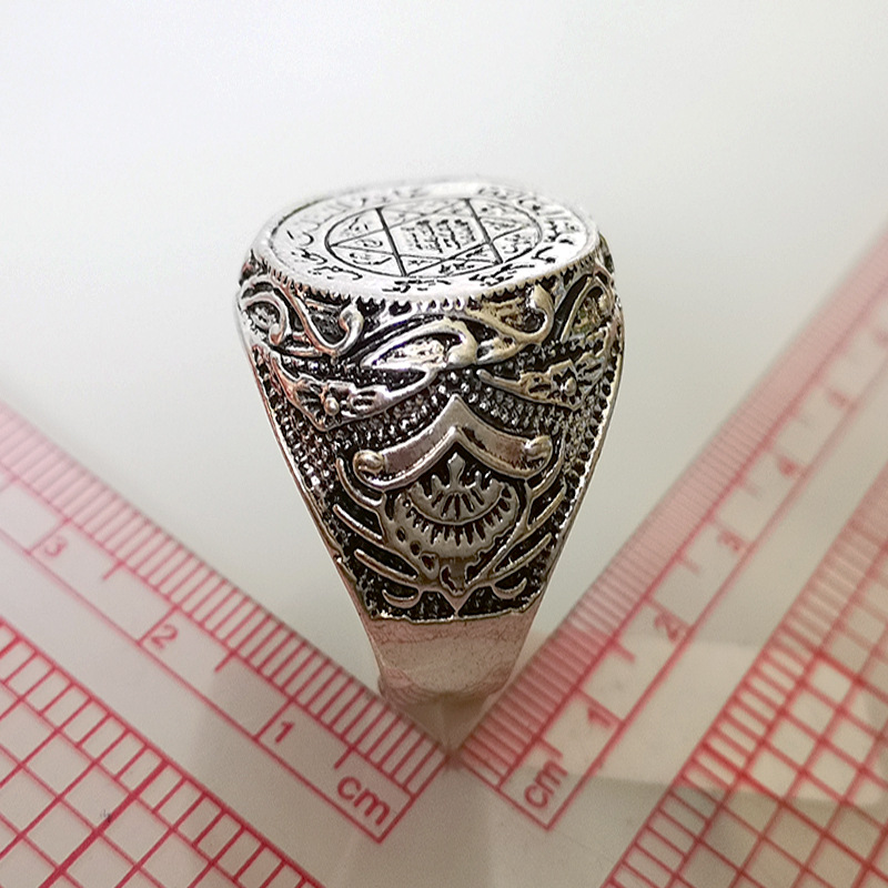 Anello da uomo fascia argento motivo geometrico