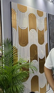 Paneles Decorativos de Madera Compuesta para Interiores, Diseño de Espejo Moderno - Product Image 3