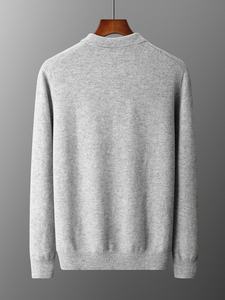 Automne hiver hommes affaires décontracté laine tricots nouveau première ligne vêtement pour <span class=keywords><strong>polo</strong></span> solide foncé usine cheveux col pull - Product Image 2