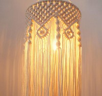 Abat-jour en macramé en coton fait main, style bohème, luminaire suspendu tissé, housse pour décoration nordique et hôtelière, chambre à coucher de luxe, lavable