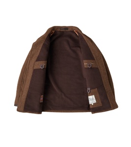 Veste de chasse française OEM <span class=keywords><strong>Nutmeg</strong></span> Sonsie en tweed Melton Twill Saharan, veste en fausse laine marron pour hommes - Product Image 2