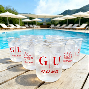 Gobelet Boba 250/500/360ml jetable en plastique transparent pour thé au lait, dessert, résistant aux hautes températures, diamètre 90mm, mariage - Product Image 1