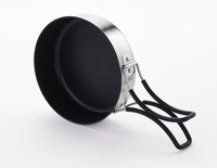 Ensemble de cuisine extérieur individuel en acier inoxydable avec couvercle de casserole, logo gravé au laser, compatible feu ouvert, poêle, tasse, bol, gaz et induction