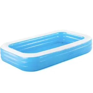 Bestway 54009 305*183*56cm dikdörtgen şeffaf kare plastik aile boyutu PVC şişme yüzme havuzu çocuklar için