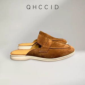 Mocassins en daim confortables et décontractés pour hommes, couleur unie marron, chaussures plates à enfiler, talon bas, pour jeunes - Product Image 4
