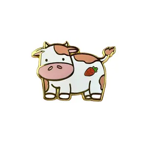 Hiçbir Minimum özel sevimli hayvan süt inek sert emaye pimleri kişiselleştirilmiş rozetleri hediyeler için