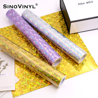 Plotter de corte autoadhesivo para manualidades con patrón de grietas holográficas populares, pegatina de vinilo de corte permanente DIY