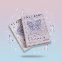Carnet de notes/agenda créatif Kawaii HE WU A7 imprimé, mini couverture papillon, reliure cousue en fil, 80 pages