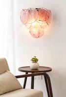 Applique murale en verre rose de style nordique moderne avec éclairage LED pour salon et intérieur de maison