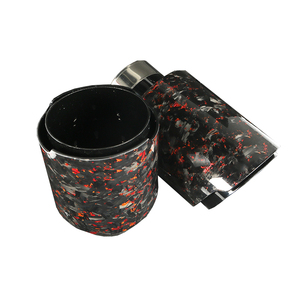 Nouvel Arrivage Embout d'Échappement Universel en Fibre de Carbone Forgée Rouge, Buse de Tuyau en Acier Inoxydable 304 - Product Image 3