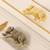 Poignée en laiton Golden Retriever mignonne, crochet de tirage pour armoire, pour la maison
