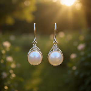 Orecchini Pendenti Classici con Perle Bianche Imitate per Donne, in Lega di Rame con Incastonatura a Castone, Placcati in Bianco, a Forma di Goccia d'Acqua, Gioielli alla Moda - Product Image 2