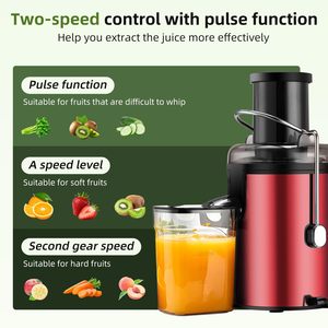 Extracteur de jus 4 en 1, 1800 W, puissant, à large ouverture, en acier inoxydable, pour légumes, fruits, viande et noix - Product Image 6
