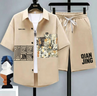 Ensemble Homme Été Personnalisé – Tenue Décontractée 2 Pièces : Short et T-shirt Rayé Style Urbain