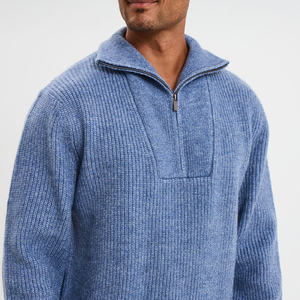 Cárdigan de Invierno para Hombre, con Cuello Camionero, Rayas Acanaladas, Cierre de Cremallera, Construcción Transpirable, Ideal para Combinar con Otras Prendas - Product Image 4