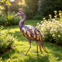 Statue de jardin artisanale en forme de paon violet, décoration extérieure pour maison, villa, patio