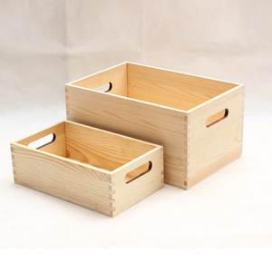 Caja de almacenamiento de madera maciza con asas, capacidad de 20L, para herramientas y artículos varios, organizador de escritorio - Product Image 3