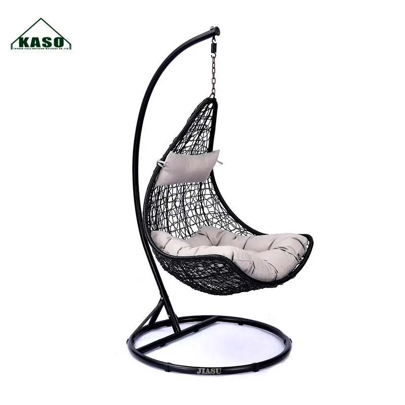 Fabriek Outdoor Frame Indoor Patio Papasan Met Kussen Rotan Rieten Opknoping Ei Swing Stoel