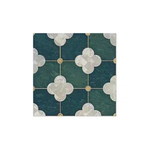 French vintage tile dark green bathroom floor tile tile Mosaic