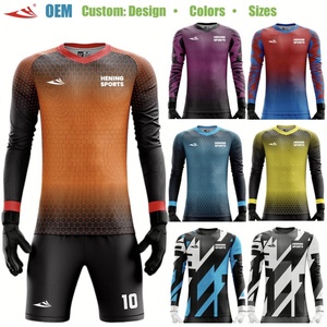 Keeperstruien oranje, zwarte shorts, keepers trainingsuitrusting voor kinderen, custom jeugd voetbaltenues - Product Image 1