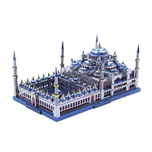 Adulto DIY regalo Sultan Ahmed Mezquita metal rompecabezas modelo 3D