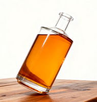 Botol Anggur Kaca Super Flint 500ml 700ml yang Dapat Didaur Ulang, untuk Vodka, Whisky, Rum, Dicetak Sablon dengan Gabus