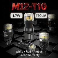 Ampoule LED M12 1.7W 60V Canbus T10 W5W 2835 Blanc Ambre pour feux de position, plaque d'immatriculation et éclairage intérieur de voiture et camion - Meilleures ventes