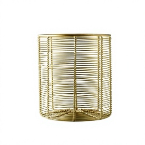 Handmade Wire <b>Basket</b> Elegant Look Cloth <b>Storage</b> <b>Basket</b> <b>Gold</b> Color Bathroom Classic Design - Product Image 1