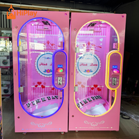 Distributeur automatique de prix à monnayeur rose de luxe, machine de jeu d'arcade romantique à couper les cordes pour cosmétiques et grands jouets