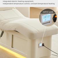 Offre Spéciale Lit de Luxe Beige pour Salon de Beauté, 2 Moteurs, Table de Massage Cosmétique Électrique, Fauteuil de Soin Visage, Table de Massage Électrique, Lit de Spa