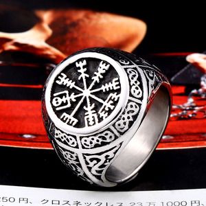 SS8-657R Stahl-Soldat Nordischer Wikinger Amulett-Kompass für Herren <span class=keywords><strong>Ring</strong></span> Edelstahl-Schmuck Geschenk - Product Image 3
