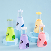 Tempat Minum Hamster dari Plastik Warna Macaron, Botol Air Otomatis untuk Hamster dengan Alas Kerucut yang Stabil