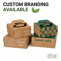 Cajas de Cartón Corrugado Plegables con Asa para Pasteles, con Logotipo Personalizado Impreso, para Empacar Pasteles, Postres y Alimentos de Panadería, Venta al Por Mayor