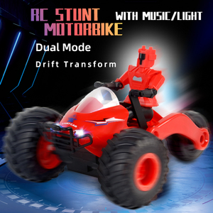 <span class=keywords><strong>Moto</strong></span> de transformación de deriva de Control remoto eléctrico de 2,4 GHz con luz de música 360 RC Stunt Car motocicleta juguetes niños - Product Image 2
