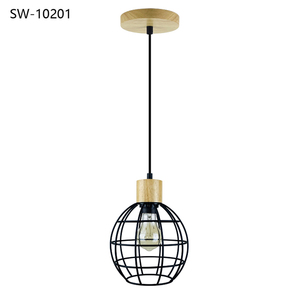 Lampe suspendue en bois Art déco, abat-jour en métal unique et petit, lampe suspendue pour salle à manger, lampe suspendue moderne pour bureau, lampe pour magasin - Product Image 6