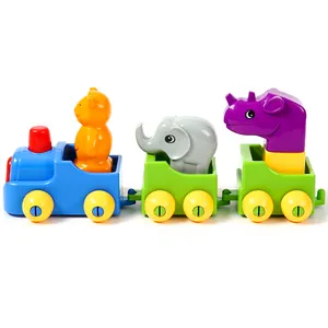 POTENTIAL Custom Wholesale PE Plastic DIY Creative Building Block Train Children Kids STEM Educational China Import Toys