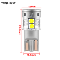 Ampoule LED automobile T10 3030 9LED haute puissance, feu de recul 9-36V, ampoule LED T10, éclairage de plaque d'immatriculation