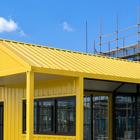 Maison préfabriquée jaune en conteneur, mini-maison modulaire à ossature acier 20ft 40ft, conception personnalisée pour projet EPC