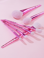 GRACEDO 7 pièces Rose Poudré Poils Synthétiques Poignée Creuse Effilée Logo Personnalisé Marque Privée Professionnel Luxe Pinceau Éventail Correcteur