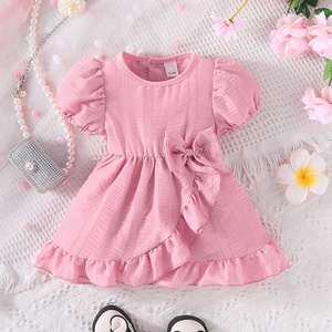 Vestidos Casuales de Princesa para Bebés Niñas de 0 a 36 Meses, Vestido de Verano con Mangas Cortas Abullonadas y Volantes para Cumpleaños - Product Image 1