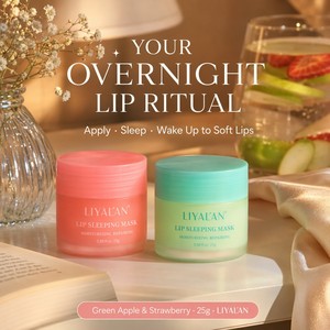 Masque de nuit pour les lèvres, hydratant, réparateur, lissant, pour les lèvres gercées et les peaux mortes, traitement de nuit, 25g, végan, OEM personnalisé - Product Image 4