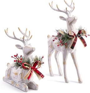 Regalos Clásicos de Navidad, Adornos de Mesa con Figuras de Ciervos Invernales, Figuras de Alces Navideños Multicolores de Plástico, Reno Navideño de Tamaño Personalizado - Product Image 3