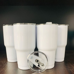 EE. UU. al por mayor 30oz 900ml regalos personalizados termo blanco revestimiento de sublimación sin tallo <span class=keywords><strong>taza</strong></span> en blanco con tapa de plástico para impresión DIY - Product Image 1